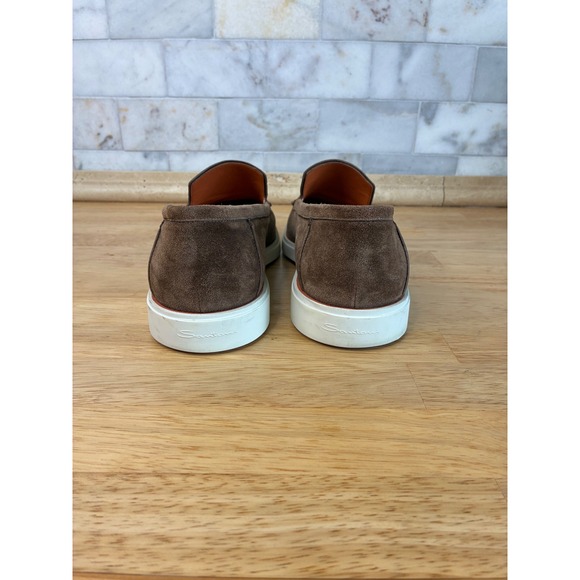 Santoni Botanist/Malibu Loafers Mens 11.5 Brown Suede Slip On Italian Shoes main image 5